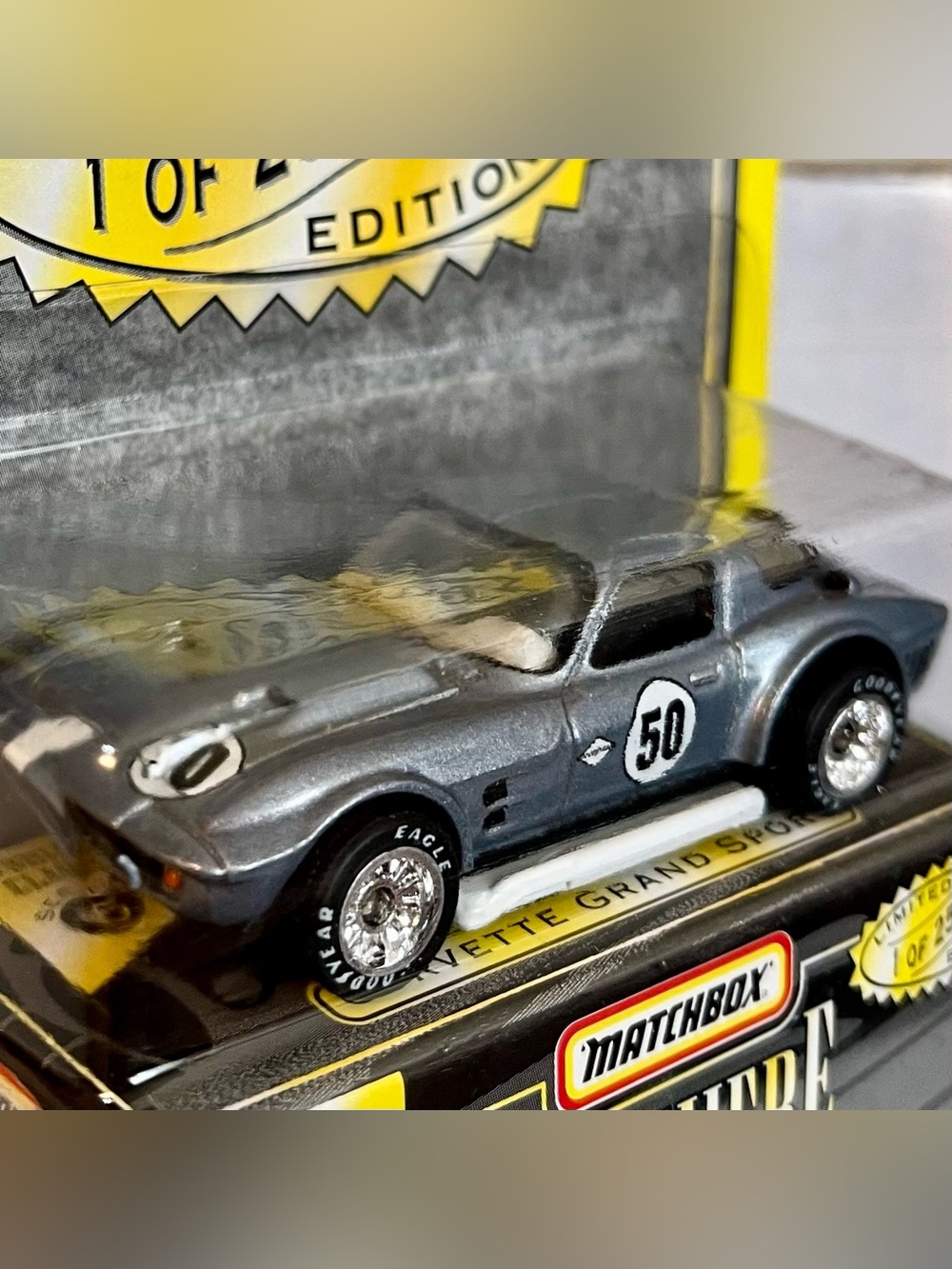 Matchbox 1995 Premiere series Corvette Grand Sport Limited Edition Silver
